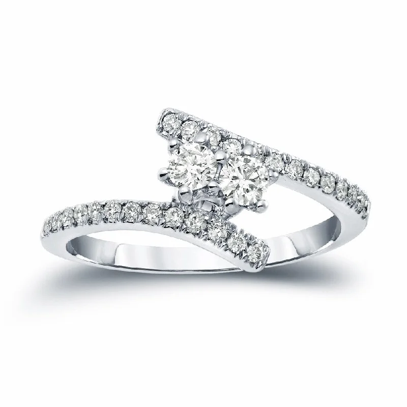 Minimalist Engagement Rings for a Simple and Elegant LookAuriya 14k Gold 1/2ct TDW 2-Stone Round Diamond Engagement Ring