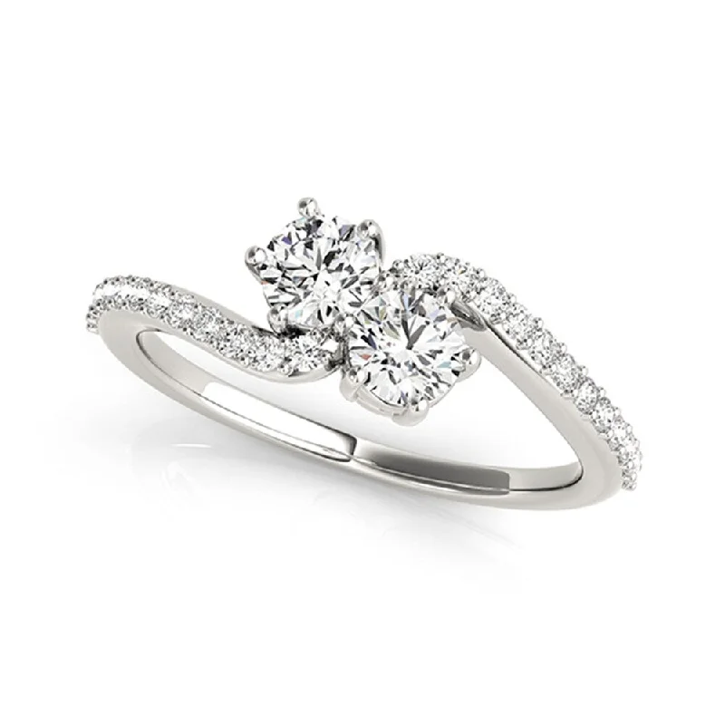 Affordable Engagement Rings with High - Quality Simulated DiamondsAuriya 14k Gold 1/2ctw Round Two-stone Diamond Engagement Ring 14k White Gold