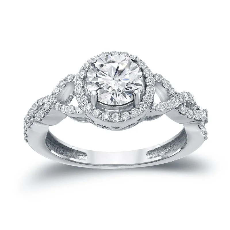 Minimalist Engagement Rings for a Simple and Elegant LookAuriya 14k Gold 1 3/8ct TDW Round Diamond Halo Engagement Ring