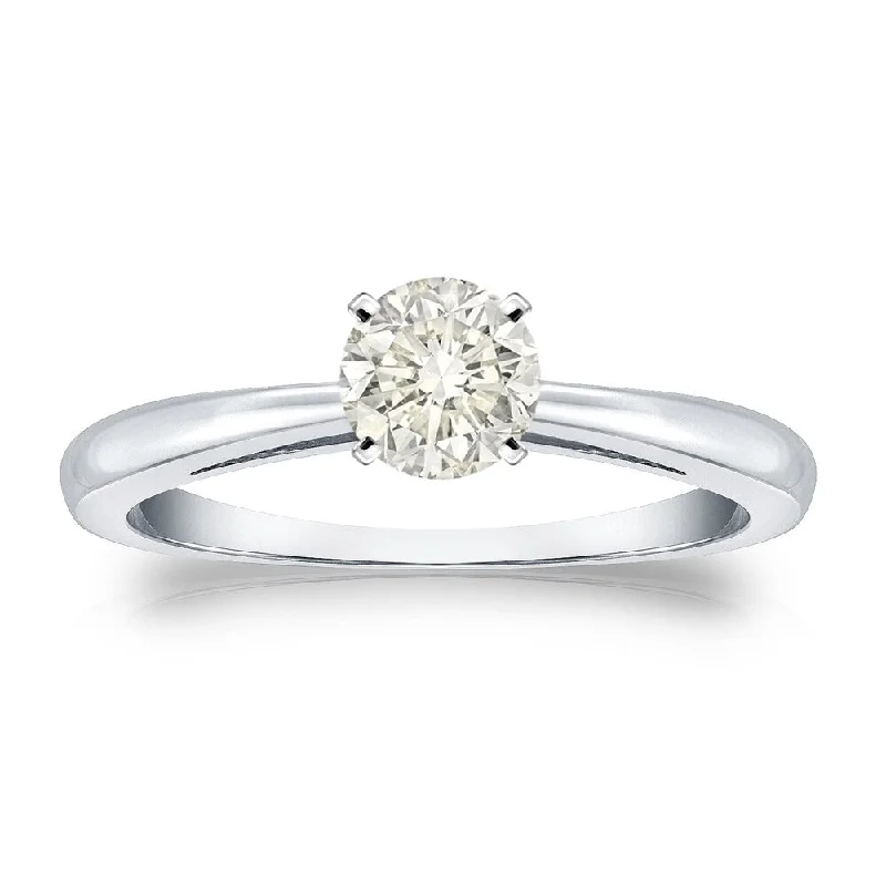 Minimalist Engagement Rings for a Simple and Elegant LookAuriya 14k Gold 1/3 carat TW Round Solitaire Diamond Engagement Ring