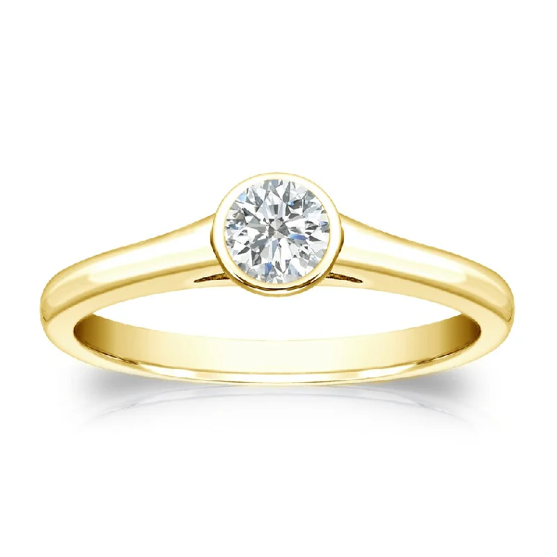 Minimalist Engagement Rings for a Simple and Elegant LookAuriya 14k Gold 1/4 carat TW Bezel-set Solitaire Diamond Engagement Ring