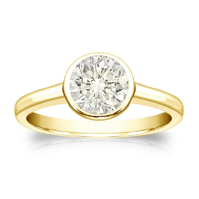 Affordable Engagement Rings with High - Quality Simulated DiamondsAuriya 14k Gold 1 carat TW Bezel-set Solitaire Diamond Engagement Ring