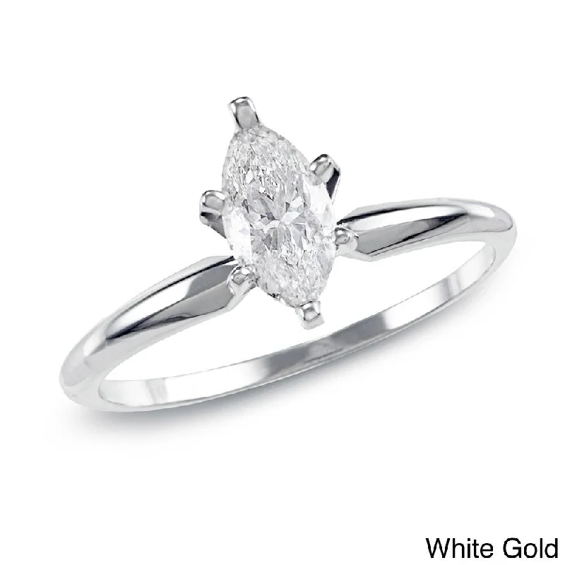 Affordable Engagement Rings with High - Quality Simulated DiamondsAuriya 14k Gold 1ctw Marquise-cut Solitaire Diamond Engagement Ring