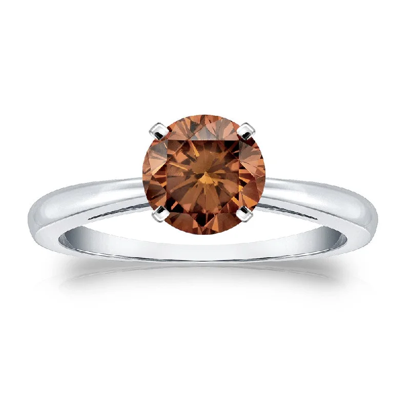 Minimalist Engagement Rings for a Simple and Elegant LookAuriya 1cttw Round Solitaire Brown Diamond Ring 14k Gold