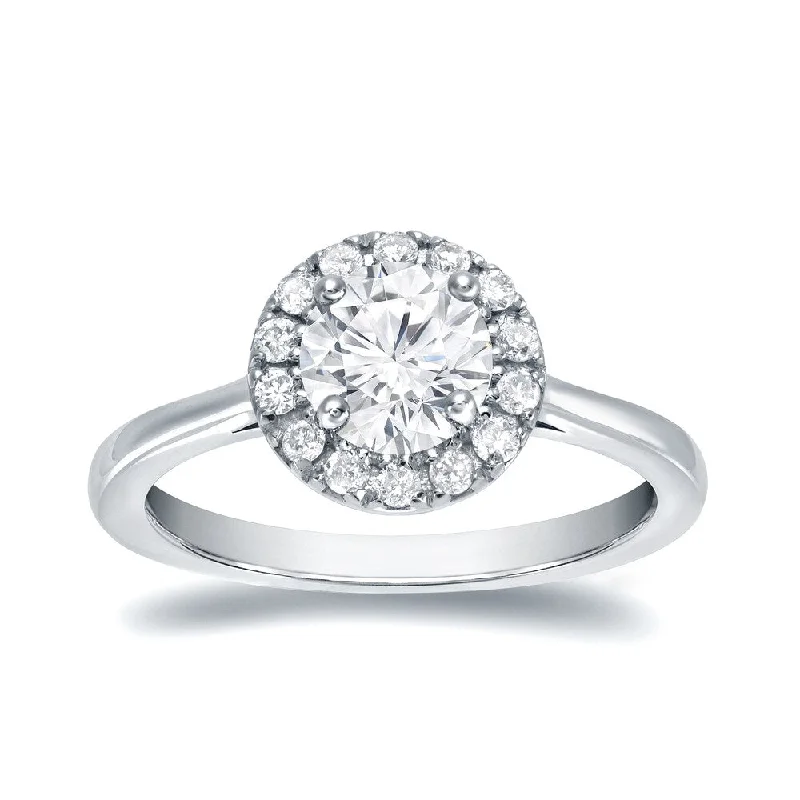 Minimalist Engagement Rings for a Simple and Elegant LookAuriya 1ctw Round Halo Diamond Engagement Ring Platinum Certified