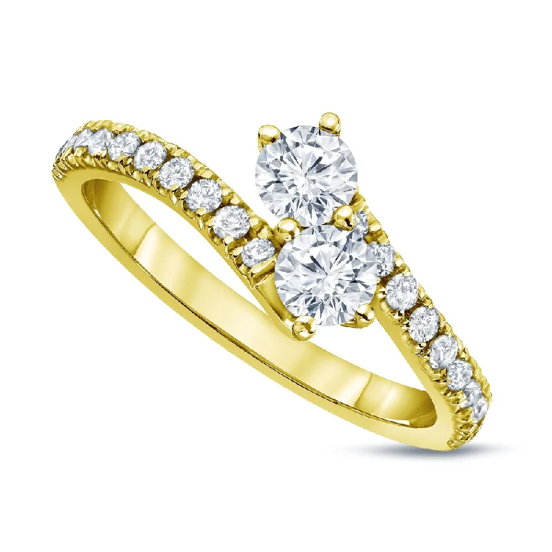 Minimalist Engagement Rings for a Simple and Elegant LookAuriya 3/4ct TDW Round Two Stone Diamond Engagement Ring 14k Gold (H-I, SI1-SI2)