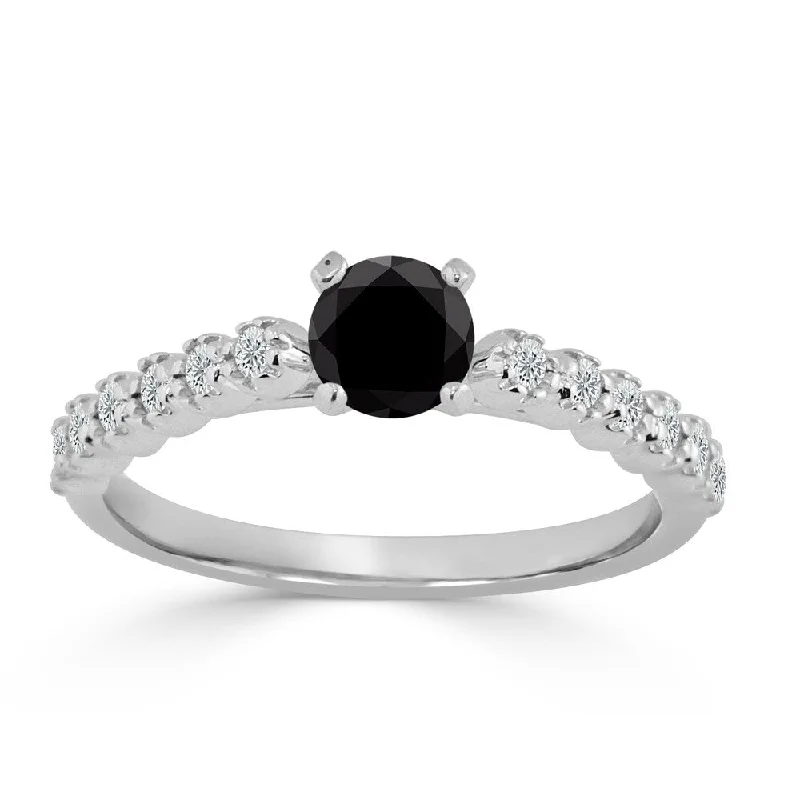 Affordable Engagement Rings with High - Quality Simulated DiamondsAuriya 3/5ctw Black Diamond Engagement Ring 14K Gold