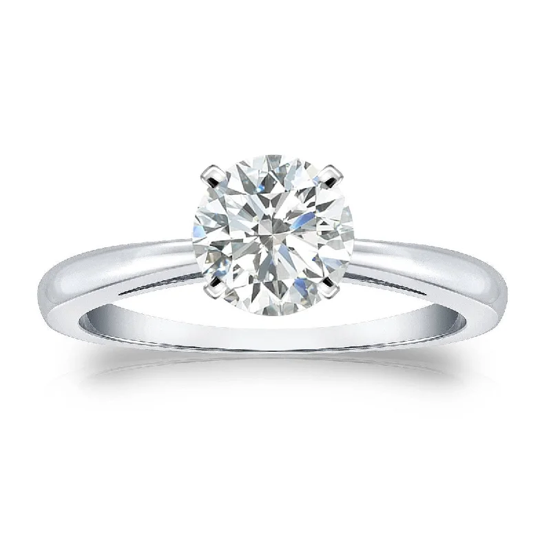 Minimalist Engagement Rings for a Simple and Elegant LookAuriya Platinum 1ctw Round Solitaire Diamond Engagement Ring(I-J, SI2-SI3)