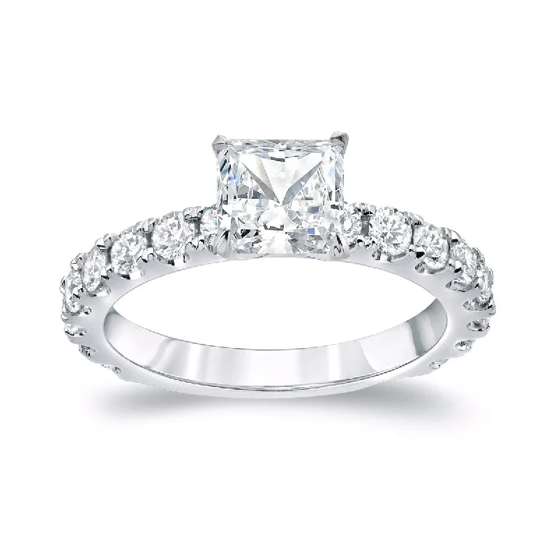 Minimalist Engagement Rings for a Simple and Elegant LookAuriya Platinum 2ctw Classic Princess-cut Diamond Engagement Ring Certified