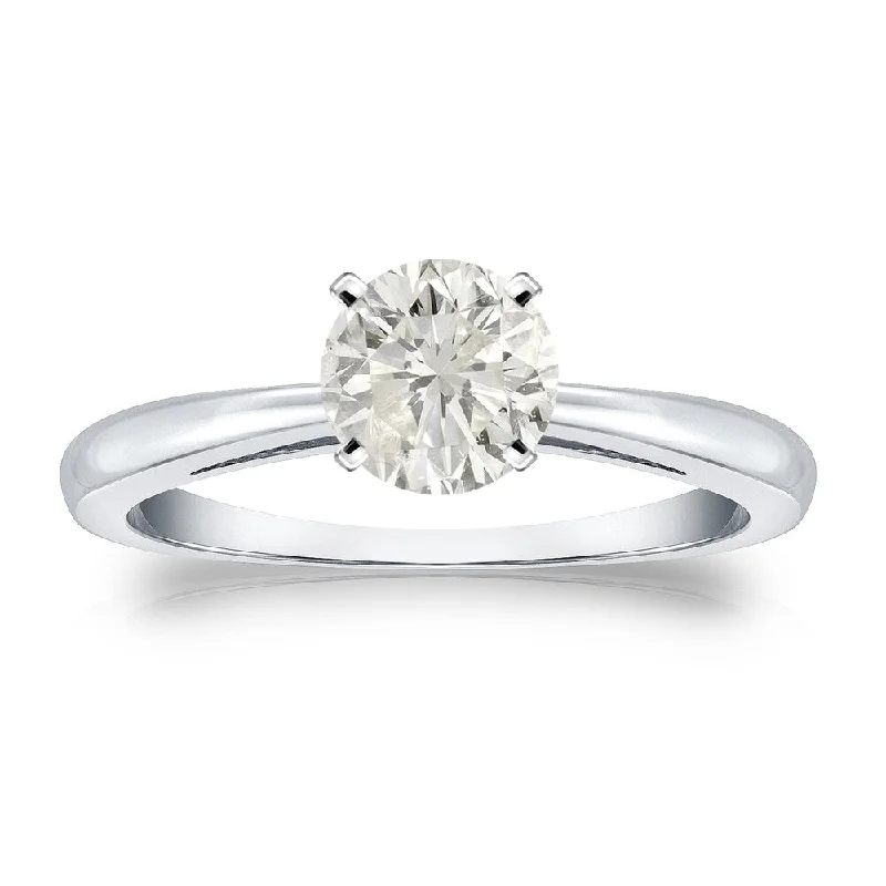 Minimalist Engagement Rings for a Simple and Elegant LookAuriya Platinum 3/4ctw Round Solitaire Diamond Engagement Ring (J-K, I1-I2)