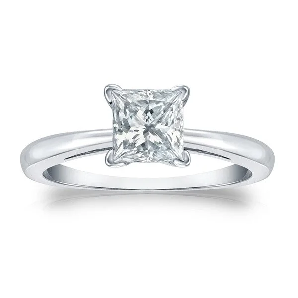 Affordable Engagement Rings with High - Quality Simulated DiamondsAuriya Platinum 3ctw Princess-Cut Solitaire Diamond Engagement Ring GIA Certified