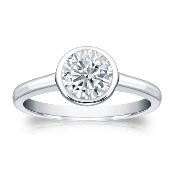 Minimalist Engagement Rings for a Simple and Elegant LookAuriya Platinum GIA Certified 0.75ct. TDW Solitaire Bezel Set Diamond Engagement Ring