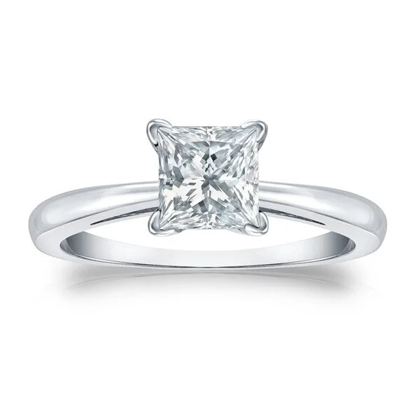 Affordable Engagement Rings with High - Quality Simulated DiamondsAuriya Platinum GIA Certified 2 1/4-Carat TDW Princess-Cut Solitaire Diamond Engagement Ring