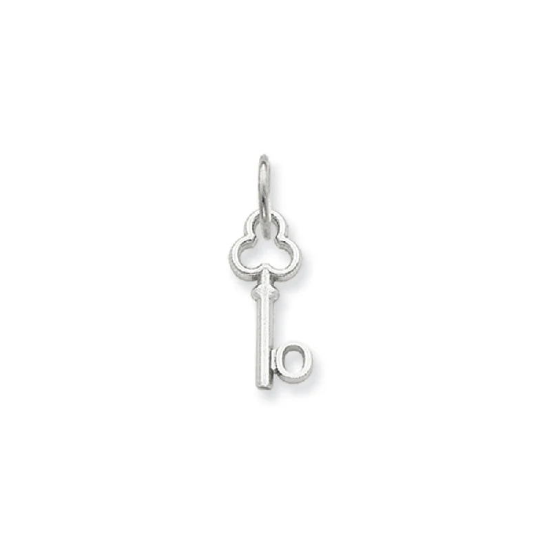 Animal - Shaped Pendants in Sterling Silver14k White Gold, Hannah Collection, Mini Initial O Shamrock Key Charm