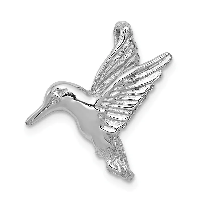 Religious Pendants with Cross or Star of David Designs14k White Gold Hummingbird Slide Pendant