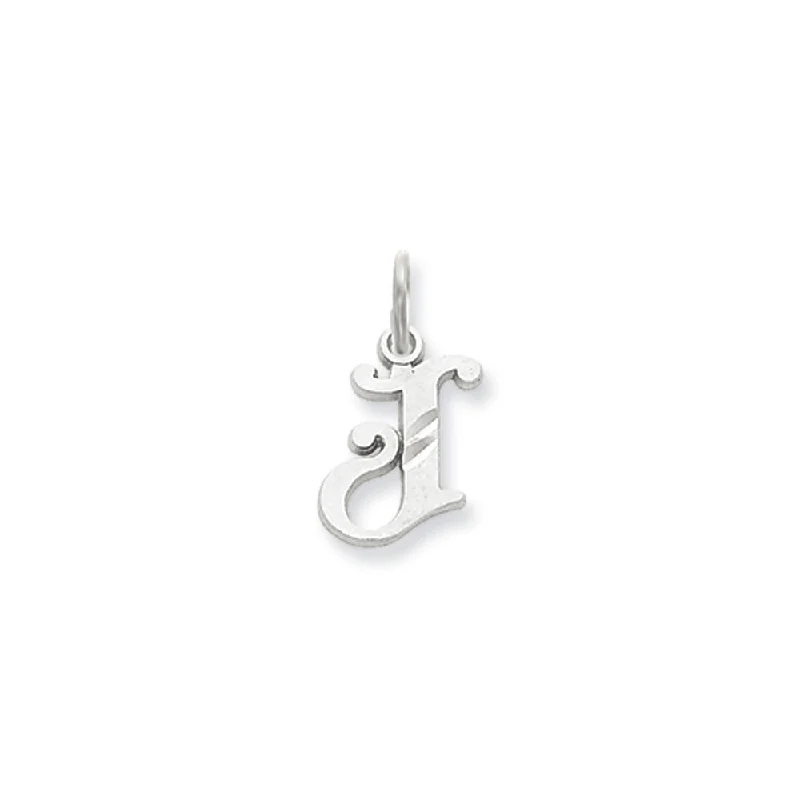 Religious Pendants with Cross or Star of David Designs14k White Gold, Isabelle Collection, Mini Letter J Initial Charm