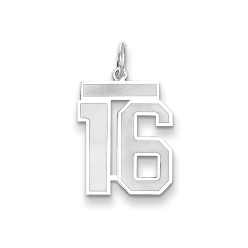 Animal - Shaped Pendants in Sterling Silver14k White Gold, Jersey Collection, Medium Number 16 Pendant