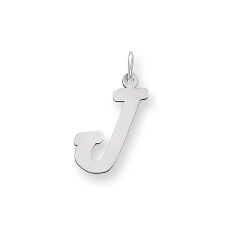 Charm Pendants with Multiple Small Decorative Elements14k White Gold, Madison Collection LG Classic Script Initial J Pendant