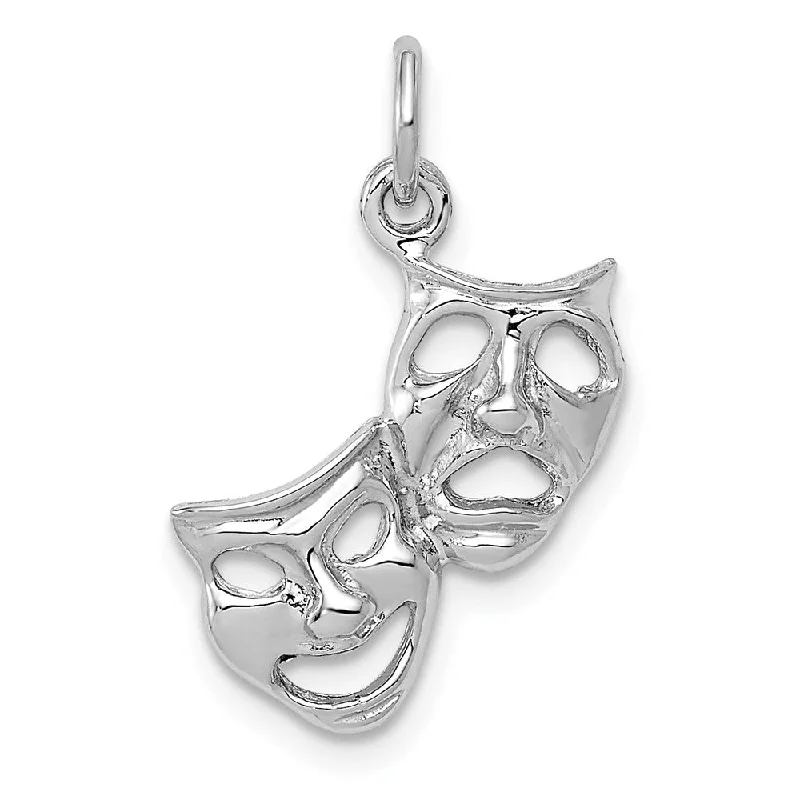 Initial Letter Pendants for a Personalized Touch14k White Gold Polished Comedy and Tragedy Mask Charm