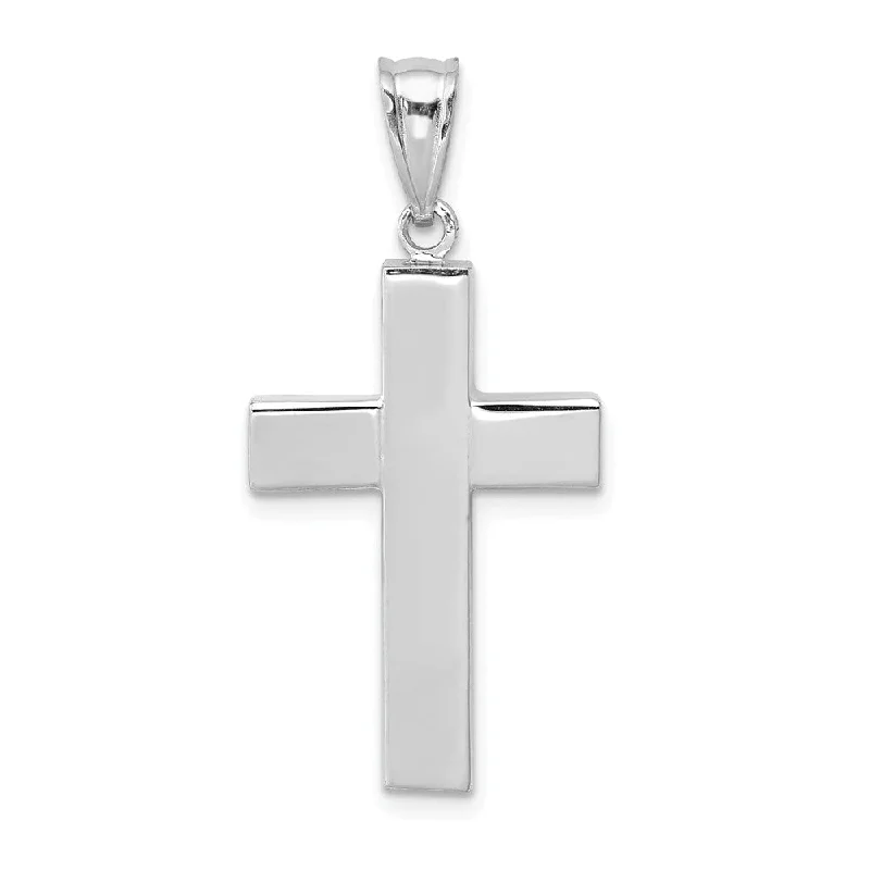 Gemstone - Encrusted Pendants with a Sparkling Centerpiece14k White Gold Polished Hollow Latin Cross Pendant