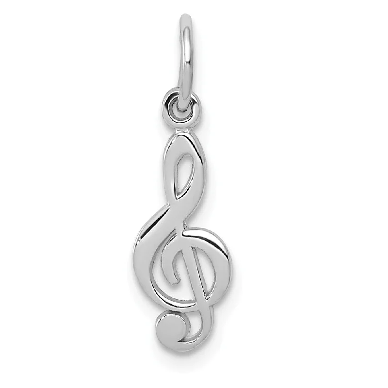 Charm Pendants with Multiple Small Decorative Elements14k White Gold Polished Treble Clef Charm