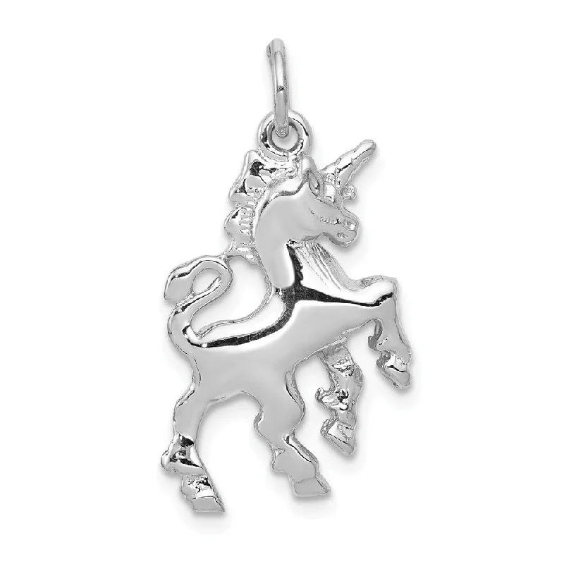 Charm Pendants with Multiple Small Decorative Elements14k White Gold Polished Unicorn Charm or Pendant