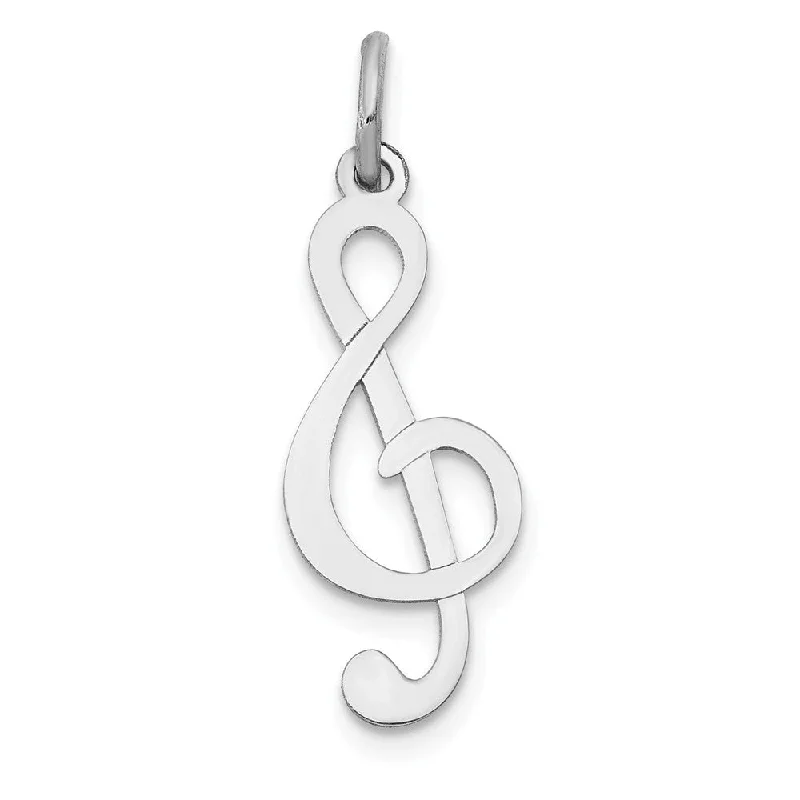 Charm Pendants with Multiple Small Decorative Elements14k White Gold Treble Clef Charm