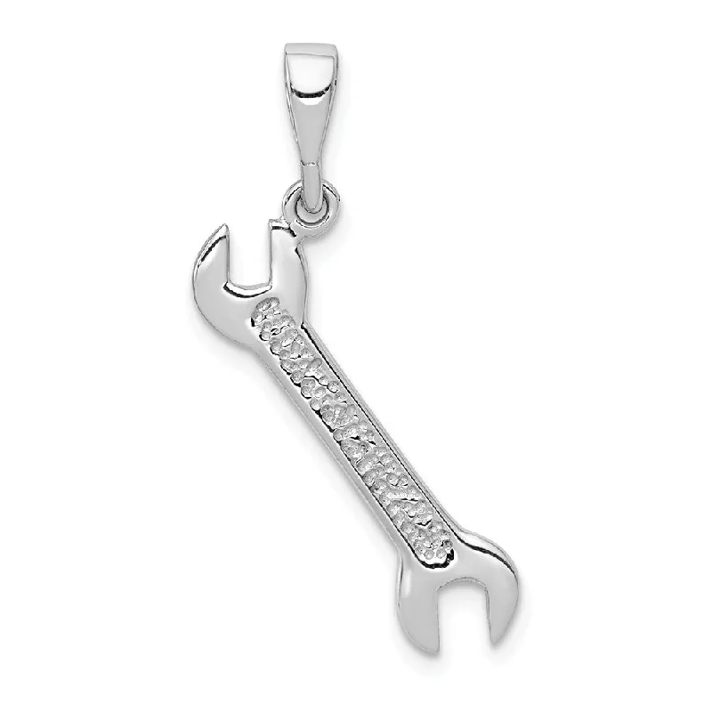 Gemstone - Encrusted Pendants with a Sparkling Centerpiece14k White Gold Wrench Pendant