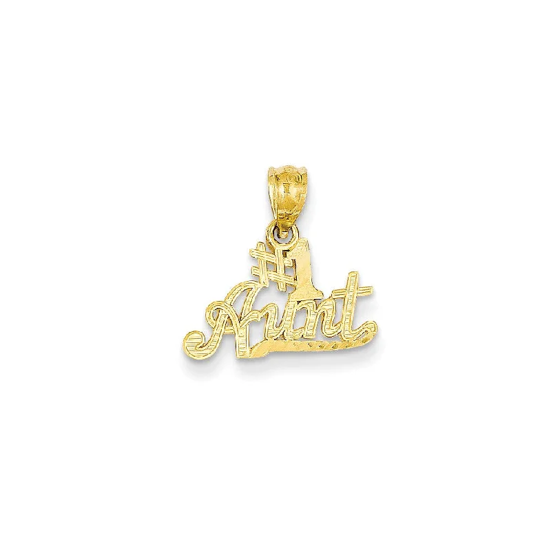 Charm Pendants with Multiple Small Decorative Elements14k Yellow Gold #1 Aunt Pendant, 16mm