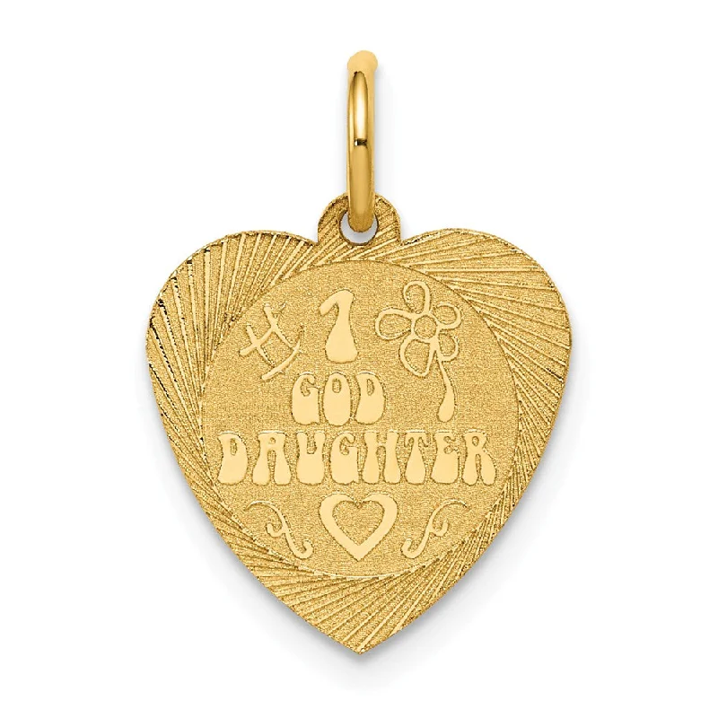 Animal - Shaped Pendants in Sterling Silver14k Yellow Gold #1 Goddaughter Heart Disc Charm or Pendant, 17mm