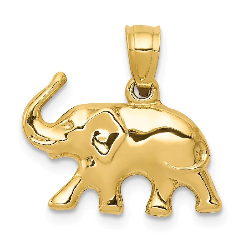 Animal - Shaped Pendants in Sterling Silver14k Yellow Gold 3D Polished Elephant Pendant