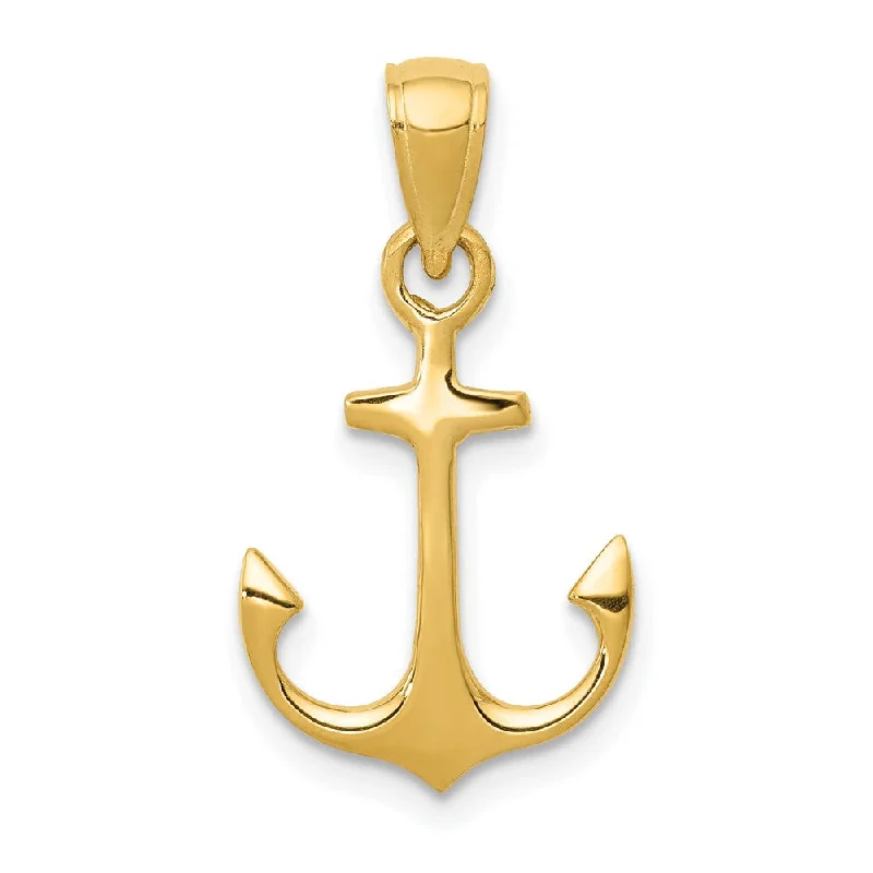 Religious Pendants with Cross or Star of David Designs14k Yellow Gold Admiralty Anchor Pendant