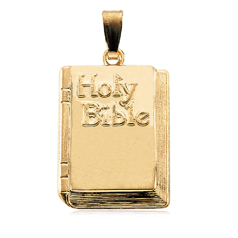 Gemstone - Encrusted Pendants with a Sparkling Centerpiece14k Yellow Gold Bible Pendant