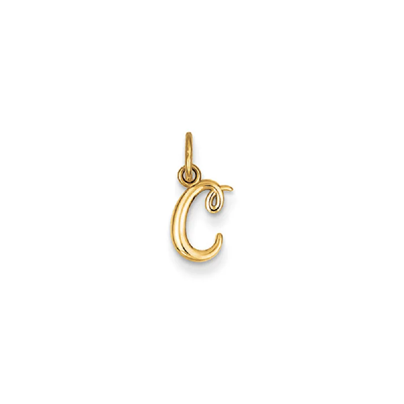 Initial Letter Pendants for a Personalized Touch14k Yellow Gold, Claire Collection Mini Lower Case Initial C Charm