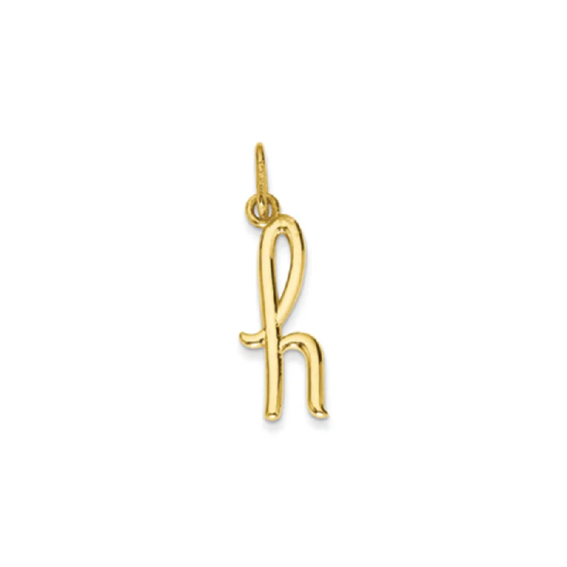 Initial Letter Pendants for a Personalized Touch14k Yellow Gold, Claire Collection Mini Lower Case Initial H Charm