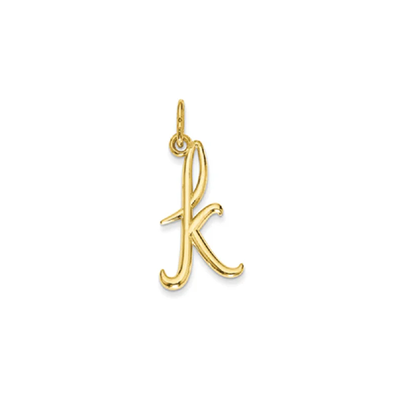 Charm Pendants with Multiple Small Decorative Elements14k Yellow Gold, Claire Collection Mini Lower Case Initial K Charm