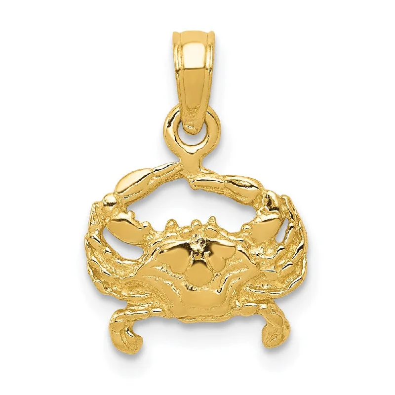 Animal - Shaped Pendants in Sterling Silver14k Yellow Gold Crab Pendant, 12mm