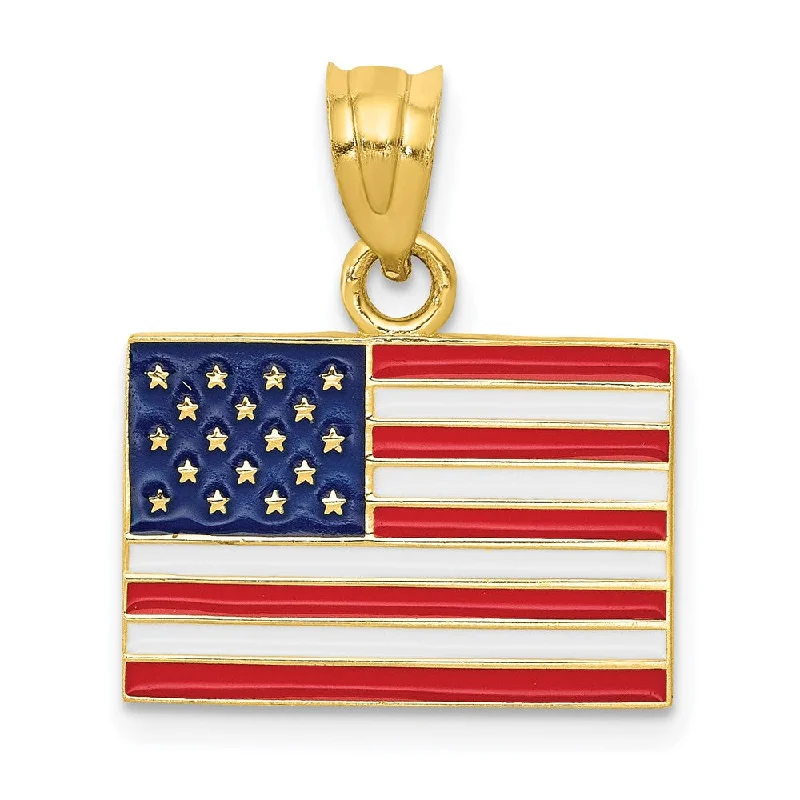 Animal - Shaped Pendants in Sterling Silver14k Yellow Gold Enameled United States Flag Pendant