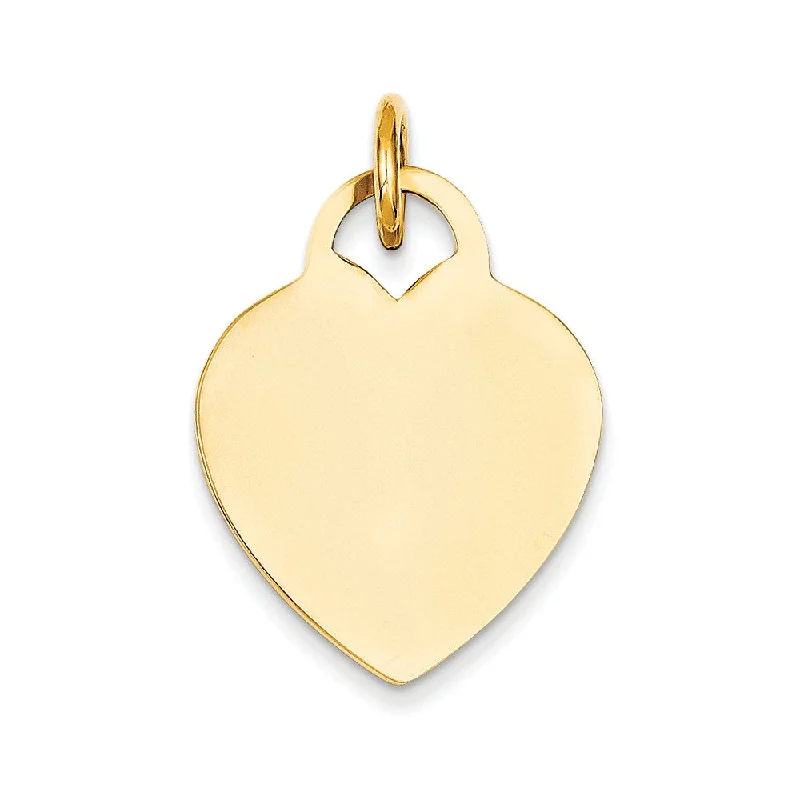 Religious Pendants with Cross or Star of David Designs14k Yellow Gold Engravable Heart Disc Charm or Pendant, 22mm