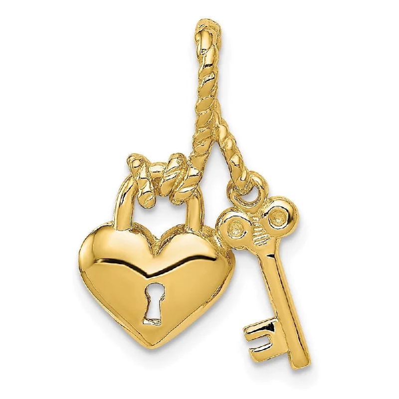 Animal - Shaped Pendants in Sterling Silver14k Yellow Gold Heart and Key Slide Pendant