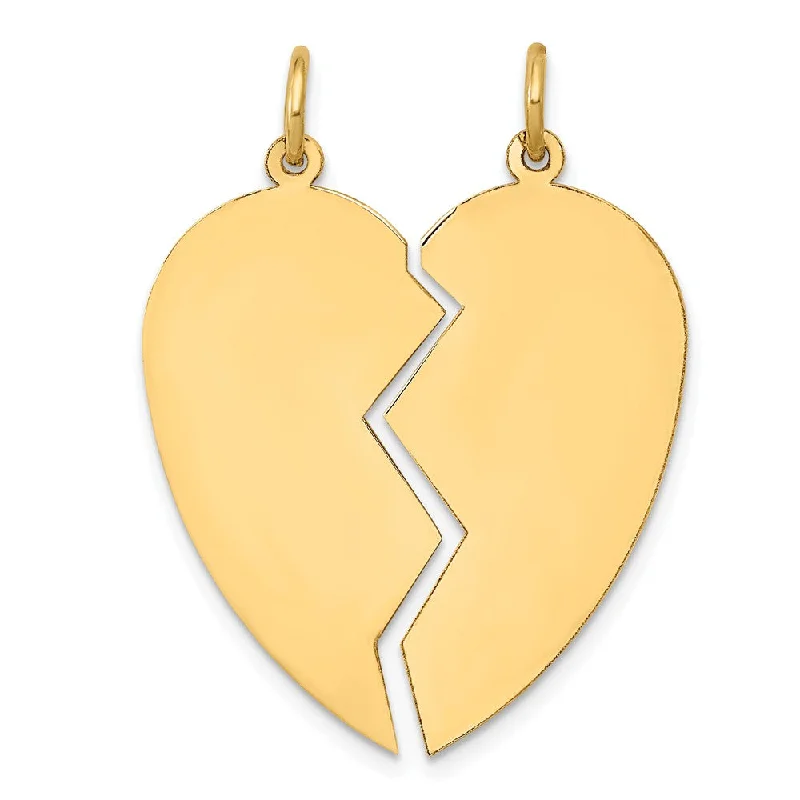 Gemstone - Encrusted Pendants with a Sparkling Centerpiece14k Yellow Gold Heart Set of 2 Charm or Pendants, 26mm