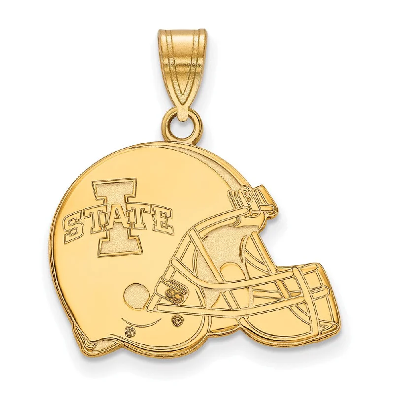 Charm Pendants with Multiple Small Decorative Elements14K Yellow Gold Iowa State University Football Helmet Pendant