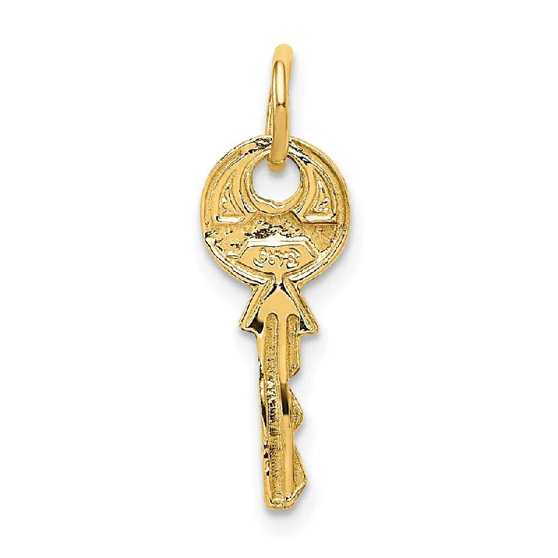 Religious Pendants with Cross or Star of David Designs14k Yellow Gold Key Charm