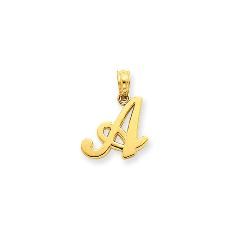 Gemstone - Encrusted Pendants with a Sparkling Centerpiece14k Yellow Gold, Mimi Collection, Small Script Initial A Pendant