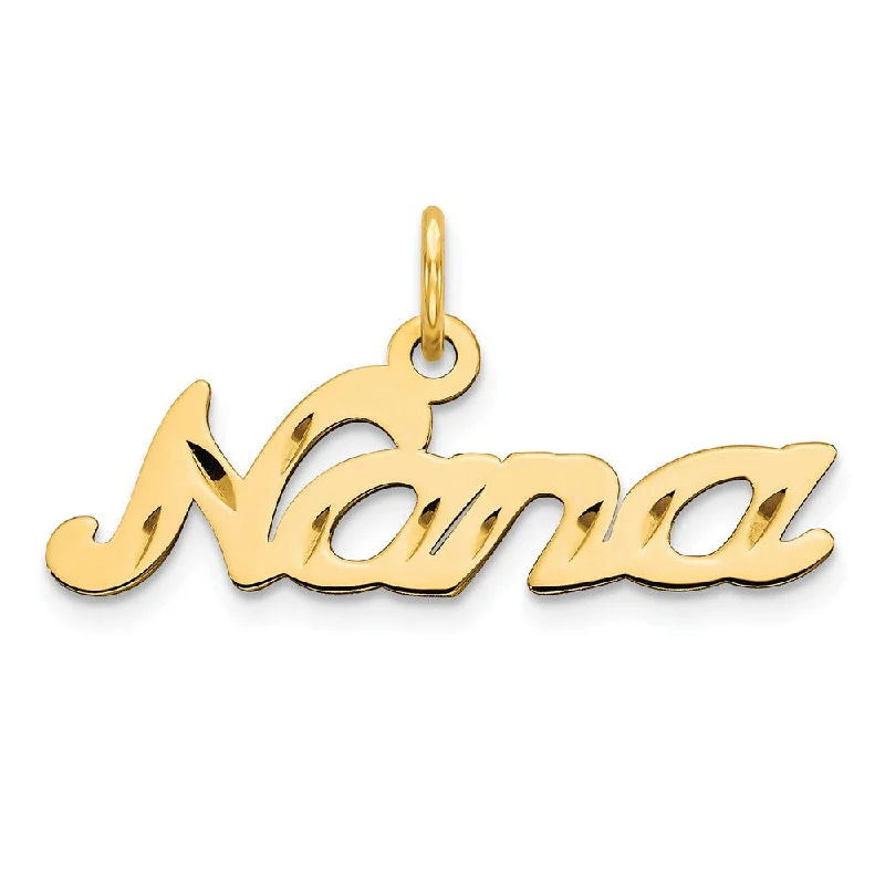 Initial Letter Pendants for a Personalized Touch14k Yellow Gold Nana Charm or Pendant, 28mm