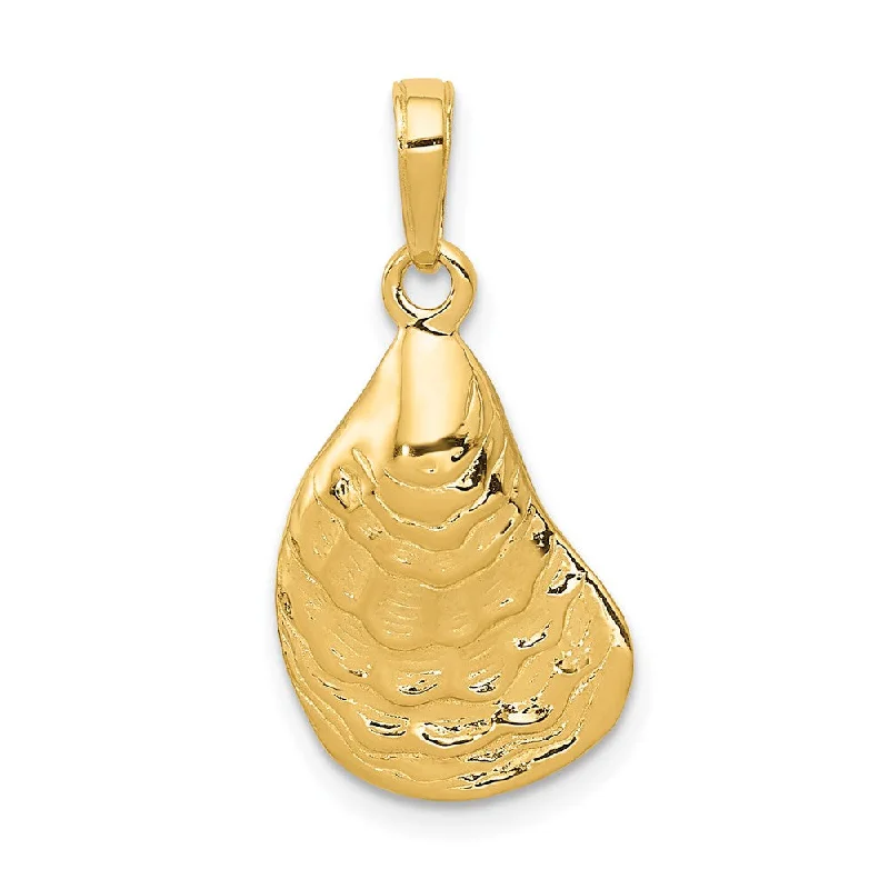 Charm Pendants with Multiple Small Decorative Elements14k Yellow Gold Oyster Shell Pendant