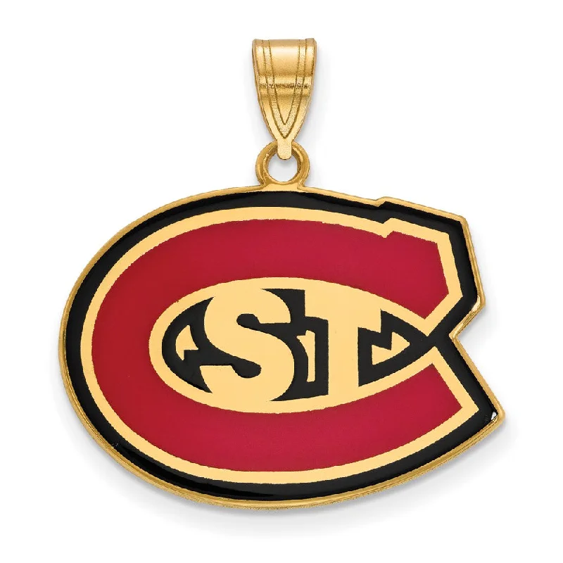 Charm Pendants with Multiple Small Decorative Elements14K Yellow Gold Plated S. Silver St. Cloud State LG Enamel STC Pendant