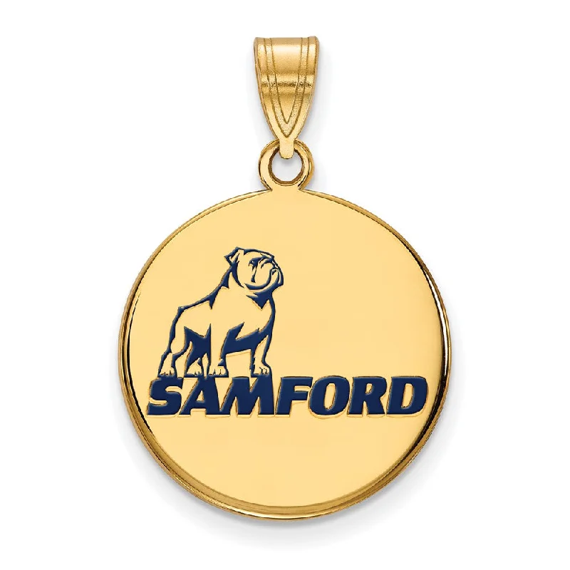 Initial Letter Pendants for a Personalized Touch14K Yellow Gold Plated Sterling Silver Samford U Large Enamel Pendant