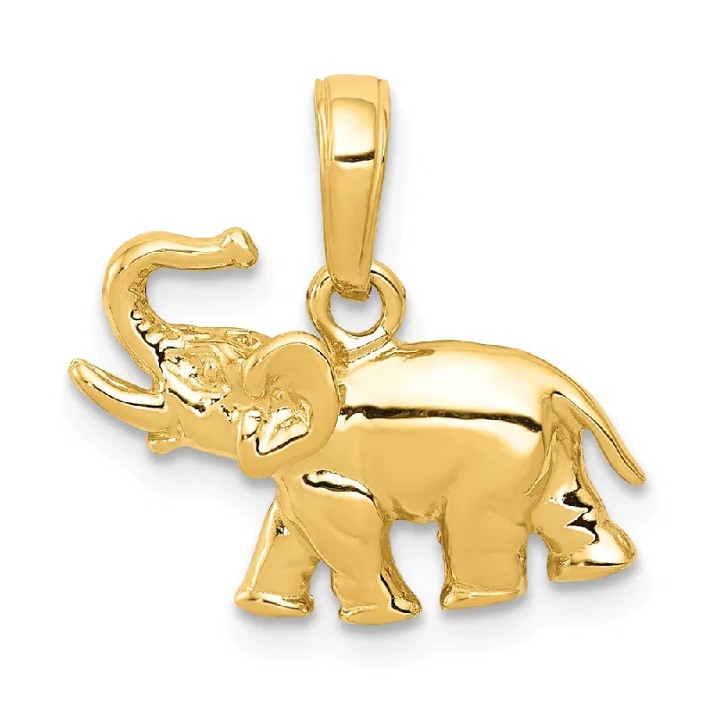 Initial Letter Pendants for a Personalized Touch14k Yellow Gold Polished Elephant with Tusks Pendant