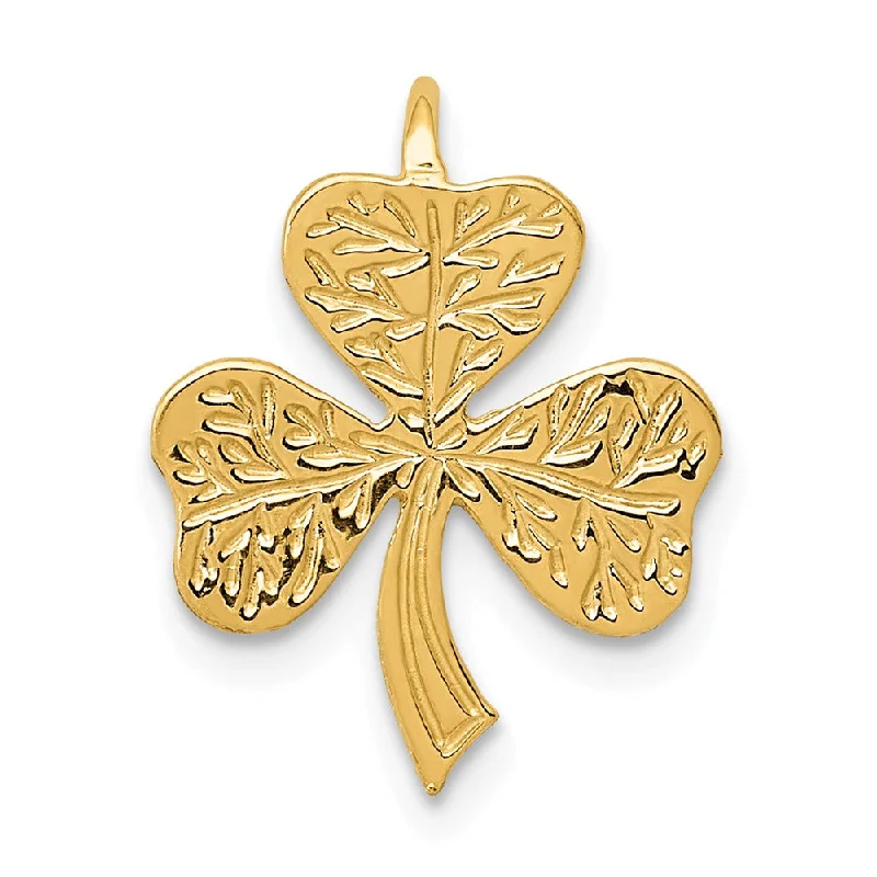 Gemstone - Encrusted Pendants with a Sparkling Centerpiece14k Yellow Gold Shamrock Slide Pendant, 13mm (1/2 inch)